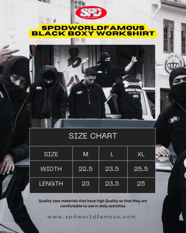 SPDWORLDFAMOUS Black Boxy Workshirt - Image 6