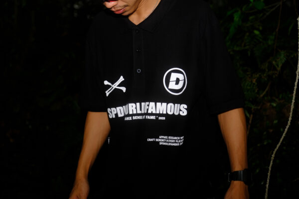SPWORLDFAMOUS Black Polo Tee Bones - Image 2