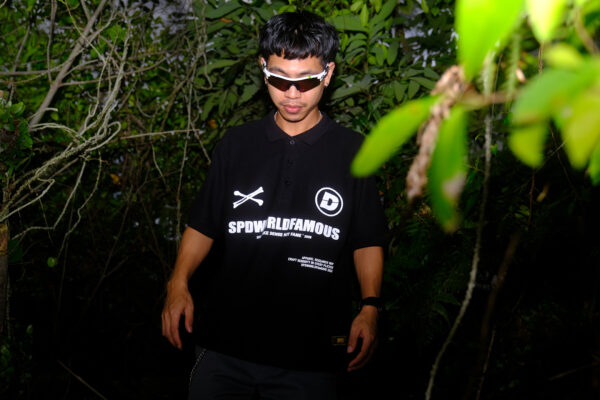 SPWORLDFAMOUS Black Polo Tee Bones - Image 5