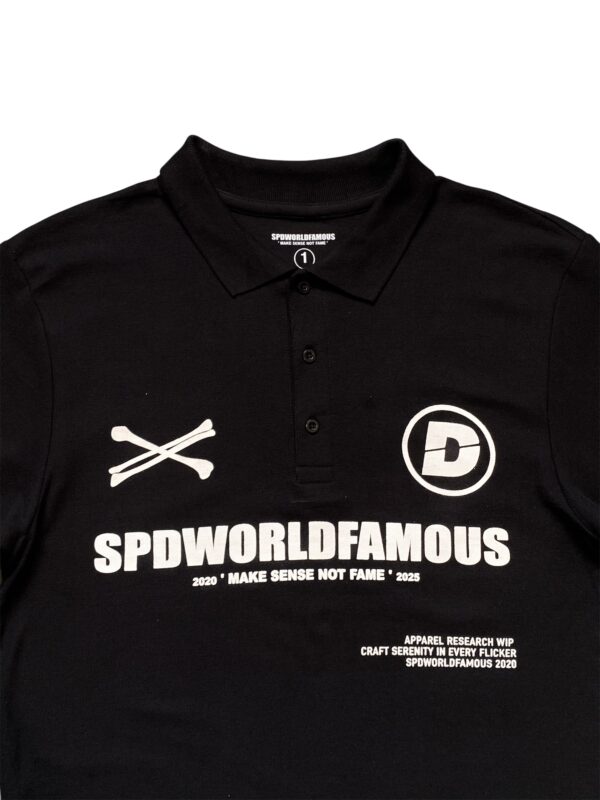 SPWORLDFAMOUS Black Polo Tee Bones - Image 8