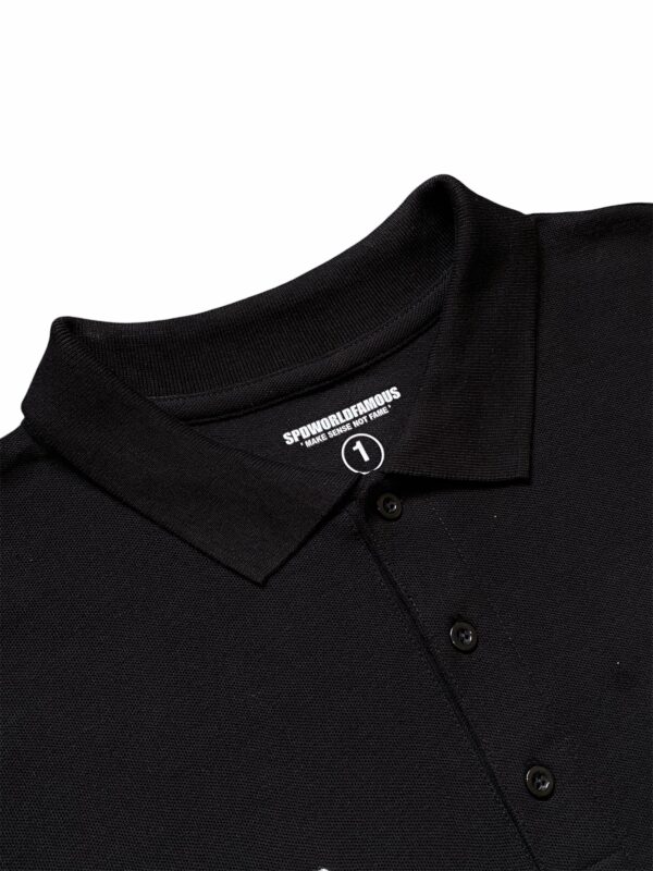 SPWORLDFAMOUS Black Polo Tee Bones - Image 7