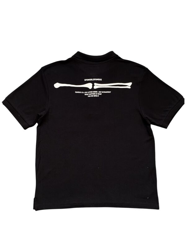 SPWORLDFAMOUS Black Polo Tee Bones - Image 9
