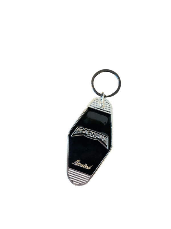 Silver Chrome with Black Enamel Motel Keychain SPDWORLDFAMOUS X BLACKENED - Image 2