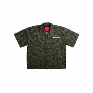 SPDWORLDFAMOUS Mad Leopard Open Neck Workshirt